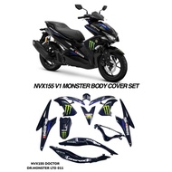 YAMAHA NVX155 V1 MONSTER BODY COVER SET ( STICKER TANAM ) DOCTOR BODY COVER SET MONSTER NVX V1