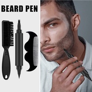 Spot Goods#Men's Large Double-Ended Beard Styling Pen and Beard Comb Set Beard Pen with comb Beard a