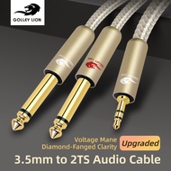 GOLLEY LION 3.5mm TRS to Dual 6.35mm Stereo Cable 1/8 TRS to Dual 6.35mm 1/4 TS Mono Y Splitter Audi