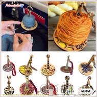ALMA Portable Wrist Yarn Holder, Yarn Storage Wood Yarn Ball Holder, Crochet Knitting with Leather Wrist Strap Prevent Yarn Tangling Crochet Yarn Holder