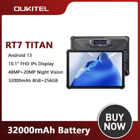 Oukitel RT7 TITAN 4G Rugged Tablet 10.1" FHD+ 32000mAh 8GB+256GB Android 13 IP68/IP69K 48MP+20MP Nig