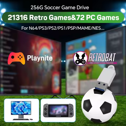 Retro Soccer Game Hard Drive Built-in 21316 Games&72 PC Games Portable Game HDD For N64/PS3/PS2/PS1/