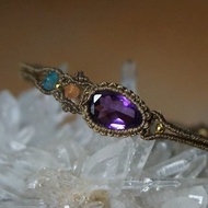 | MC | 天然紫水晶*太陽石海藍寶編織手環