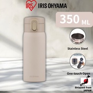 Iris Ohyama One Touch Vacuum Insulated Bottle 350ml Ivory SKB-O350 【Japan Fast Shipping】