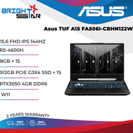 ASUS Gaming Laptop TUF Gaming A15 FA506I (FA5006I-CBHN122W) ( Ryzen 5-4600H | 8GB + 1Slot RAM | 512GB SSD | Nvidia RTX3050 4GB DDR6 | 15.6 Inch FHD IPS 144HZ )