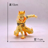 Anime Naruto Naruto Naruto Garage-Made Nine-Tailed Horn Gold Mode Statue Model Car Decoration Gift M
