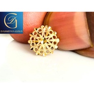 Dasmitha full gold wax 16carat mukuthi fancy flower design 9mm