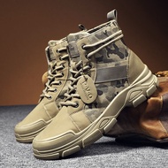 Boots Men's Camouflage High-Top Construction Site Work Mid-Top Tooling Waterproof Anti-Slip Labor Pr