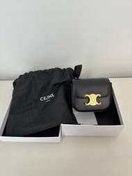 Celine 小廢包 黑金 MINI TRIOMPHE IN SHINY CALFSKIN BLACK