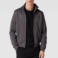 100%Original Fred Perry Cotton embroidered jacket casual mens stand collar long sleeve jacket Jaket FP Lelaki grey