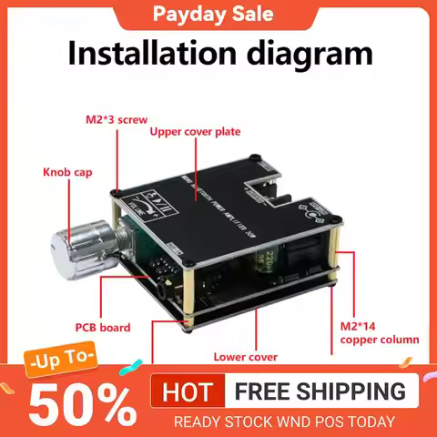 ZK-301B Mono 30W Mono Audio Power Amplifier Module DC9-24V Bluetooth-Compatible 5.1 Sound Amplifier 