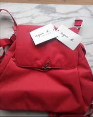 Bag &amp; wallet agnes b  正品 中號 3用 多用途 紅色 防水尼龍 backpack 背包 背囊 包 袋 手袋