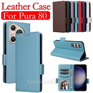 For Pura80 Flip Leather Phone Case For Huawei Pura 80 pro plus 80 Ultra 80pro+ 80proplus 80Ultra Pur