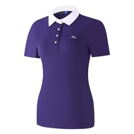 Quick-drying elastic women's golf short-sleeved T-shirt casual slim sports golf jersey women's tops new trendy J.LINDEBERG Titleist DESCENNTE Korean Uniqlo ○✶