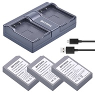 Batmax 3Pc Ps-Bls5 Bls-5 Bls5 Bls-50 Battery +Dual USB Charger For Olympus Om-D E-M10, PEN E-Pl2, E