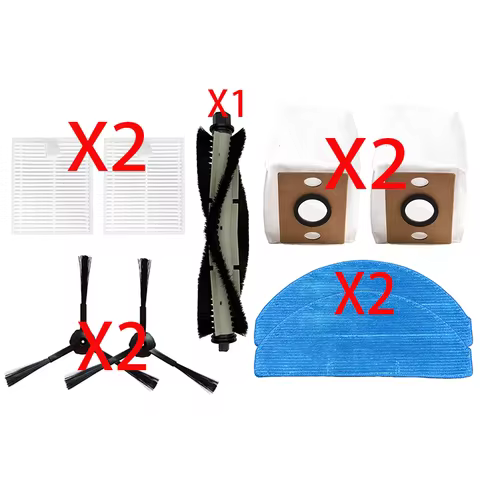 Adapted to iLife A30 / A30 Pro robot vacuum cleaner Main brush side brush dust bag filter Mop Cloth