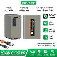 Cityork NP-FV100 NP FV30 FV50 FV70 FV100A Rechargeable Battery With USB Type-C interface Fast Charge