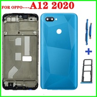 LCD Middle FRAME Back Housing For OPPO A12 Battery Cover Back Door With Button Sim Tray