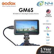 Godox GM6S 5.5 Inch 4K Camera Monitor 1200nit Ultra-bright Video Monitor 1920 * 1080 IPS Screen Touc