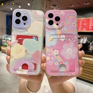 For OPPO A55 A54 A53 A32 A33 2020 A53S 4G A11S 2022 A92 A72 A52 A5 A3S A9 A5 2020 Phone Case Tulips Tulip Flower Butterfly Gradient Summer Cute Card Holder Slots Put Photos Cover