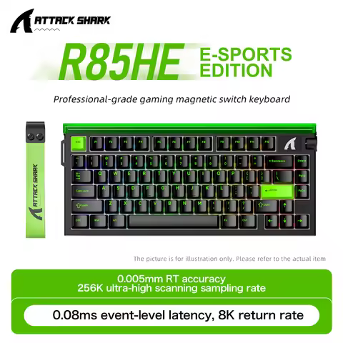 ATTACK SHARK R85HE R85 Magnetic Gaming Keyboard 0.005mm RT Precision 8KHz Polling Rate RGB Neon Ligh