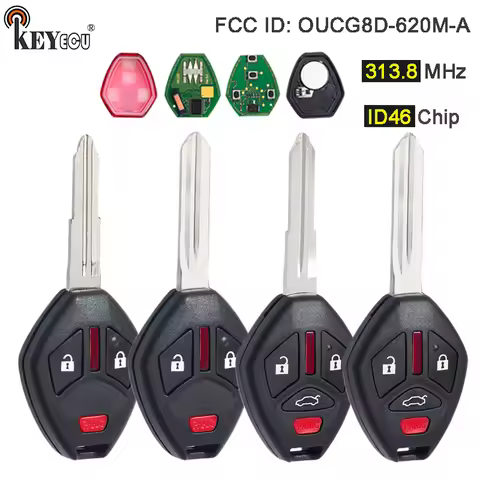 KEYECU 313.8MHz ID46 Chip OUCG8D-620M-A Remote Car Key Fob for Mitsubishi Endeavor Eclipse Galant 20
