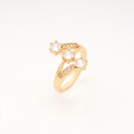 Hyl Jewelry 205J huruf Cincin Titanium Wanita Emas Muda Anti Karat Asli Silver Emas Couple Dewasa Da