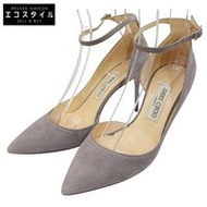 รองเท้าส้นสูงหัวแหลมหนังกลับ Jimmy Choo สำหรับผู้หญิง สีเทา ไซส์ 38