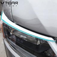 Vtear For Nissan XTrail X-TRAIL 2014 2015 2016 2PCS Car headlight eyebrow ABS electroplating exterior decoration accessories