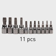 8PCS 1/4" 3/8" 1/2" 12 Point MM Triple Square Spline Bit Socket Set M4-M16 With Bracket For Torque S