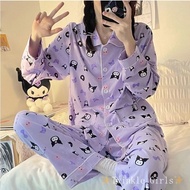 Cute Kuromi pajamas set long sleeve pajamas female ladies pajamas suit
