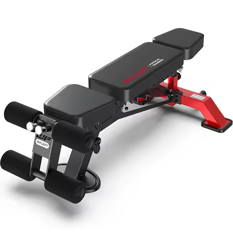 Pooboo Commercial Adjustable Weight Bench, Heavy Duty 1800LBS | Workout Bench for Home Gym, Flat, De