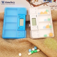 TIMEKEY 4 Grid Reminder Pill Box Medicine Boxes Electronic Timing Medicine Storage Boxes Alarm Pills