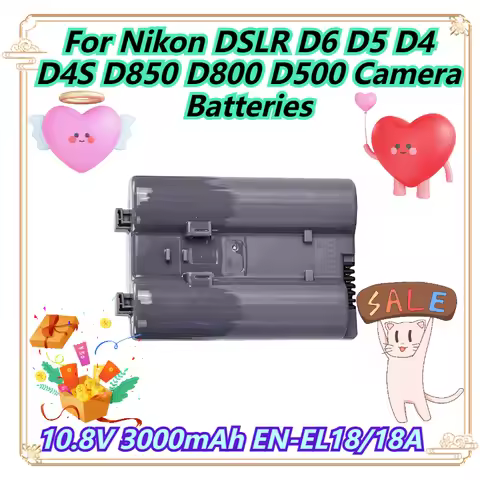 10.8V 3000mAh EN-EL18/18A For Nikon DSLR D6 D5 D4 D4S D850 D800 D500 Camera Batteries