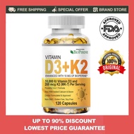 Vitamin D3 K2 10000 IU(250mcg) D3 + 200mcg K2 MK7 Immune Support Supplement with BioPerine