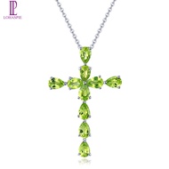 {UU61} Lohaspie Jewelry Real 4 Carats 925 Sterling Silver Pendant Natural Citrine Cross Pendant Pear