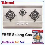 RINNAI Kompor Gas Tanam 3 Tungku RB-713-NS - Stainless JAPAN QUALITY