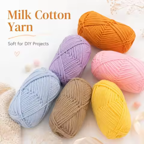 100g Milk Cotton Yarn Woolen Yarn Soft Pure Colour Lover Yarn 8 Strand Knitting Wool Thread for Hand
