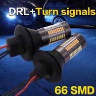 In stock】66SMD Dual Model Car Daytime Running Light Turn Signal DRL LED T20 1156