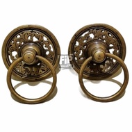 Antique brass gebyok house door pull Handle G22 d.8.5cm/d.r7cm