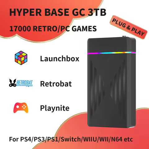 3TB Game Hard Drive with 17000+ Games Launchbox&Playnite&Retrobat for PS4/PS3/PS2/Switch/Wii/Wiiu/N6