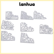 LANHUA 8Pcs Flowers Die Cuts, Flowers Corner Corner Die Cuts, Embossing Template Silver Lace Butterf