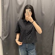 UNIQLO Japanese Single Womens Loose Pocket Short Shirt 2025 Autumn New Short Sleeve Shirt Air Condit