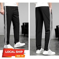 Men’s Black Elastic Tracksuit Pants | Seluar Track Lelaki S-5XL Plus Size Sweatpants