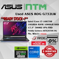 #RG328 USED ASUS ROG SCAR 17 Gaming Laptop G732LW intel i7-10875H 16GBD4 1TB SSD NVIDIA RTX2070S RTX