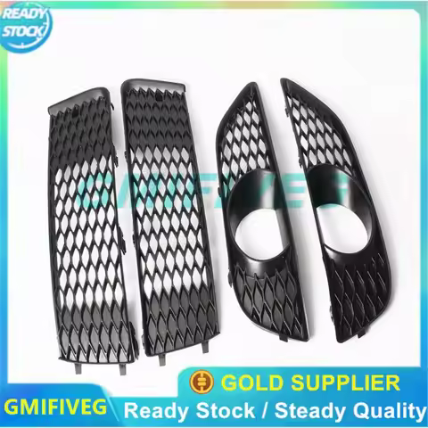 2/4X 4L0807697B 4L0807698B Front Bumper Lower Upper Mesh Grille Fog Light Bezel 4L0807675C 4L0807676