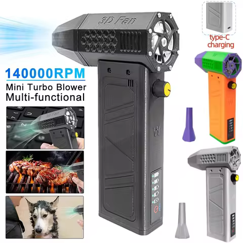 140,000RPM Mini Turbo Jet Fan Turbo Violent Fan 52m/s Powerful Air Blower High Speed Duct Fan 송풍기 El