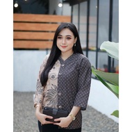 Free shipping Blouse Batik Tops For Women Office Peacock Cendrawasih Kawung Sogan Pregnant Women COD