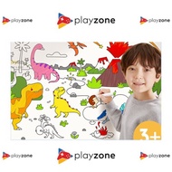 Adhesive Coloring Scroll Sticker Kertas Stiker Mewarna Gambar Anak Jumbo Dinosaurus Dinosaur Magic Z