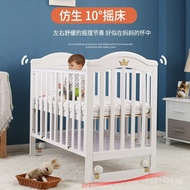 Paint White with Roller Newborn Multifunctional Baby Crib Bed Toddler Bed Cradle Bed Year Old Solid 